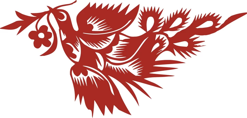 中国风中式传统喜庆民俗人物动物窗花剪纸插画边框AI矢量PNG素材【1153】